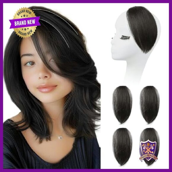 Clip-In Hair Volumizer 8 Inch Vegan Fiber Extensions Pack of 4 main image 7